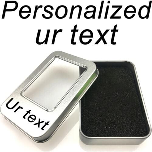 Personalize With Your Name Text Laser Engraved Silver Metal Gifts Tin Box Pendant Case For Ring Necklace Keychain Pocket Watch
