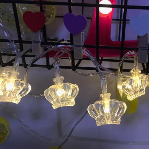 Portable novelty crown Lights String,Girl Fairy led string Light,Wedding Festival Party Holiday Bedroom Lighting home decoration