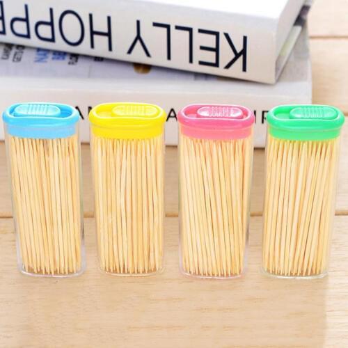 Approx 80PCS/ Box Natural Bamboo Toothpick with Holder/box for Home Restaurant Hotel Products Toothpicks Tools cn