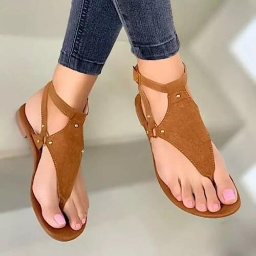 Women Sandals 2021 Summer Outdoor Beach Flip-flop Sandals Solid Fashion Gladiator Sandals Women Flats Casual Ladies Shoes