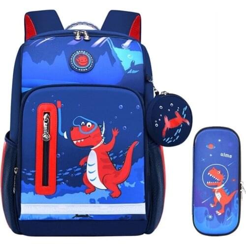Boys School Bags Cute Dinosaur Backpack Student Bookbag Primary School Backpack Set Hard Pencil Box Kids Animal Backpack