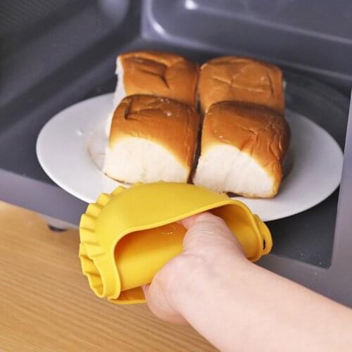 Silicone Heat Insulation Mitt Clip Kitchen Baking Silica Gel Anti-scalding Slip-Resistant Gloves for Oven Pot Microwave Oven