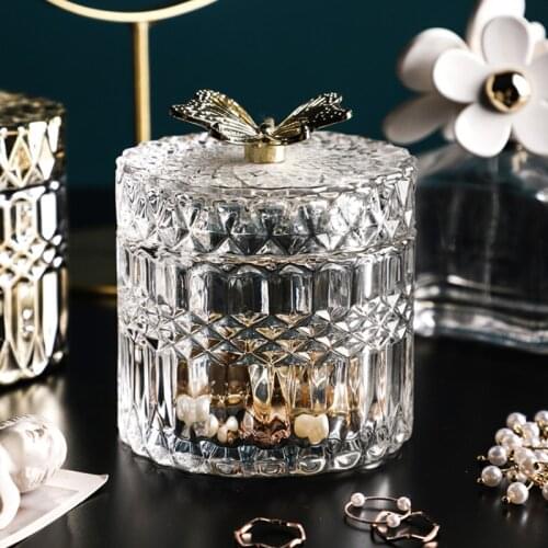 Retro Glass Storage Jar Desktop Pen Holder Makeup Brush Eyeshadow Brush Storage Tube Phnom Penh Jewelry Storage Box Decoration