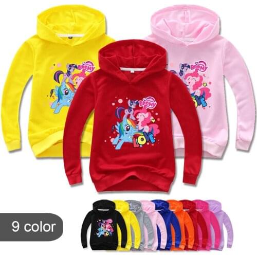 Girls Hoodies Children Sweatshirt Baby Little Pony Clothing Girl Spring Autumn Pullover Jacket Coat Kids Casual hood Outwear