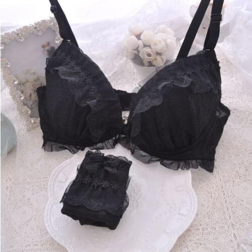 Plus Size Lingerie Panties Brassiere Womens Sets Lace Underwear White Pink Black Ladies Push Up Bra and Panty Set for Women New