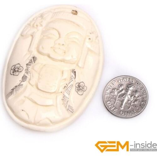 38x55mm,39x39mm Large Portrait Carved Bone Cabochon Beads For Jewelry Making 1 Pcs To Sale For Gift