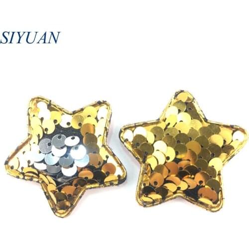 100pcs/lot Wholesale 1.6'' Reversible Sequin Star Cute Hair Bow No Clip 2019 Newest Fashion Hair Accessories TH291