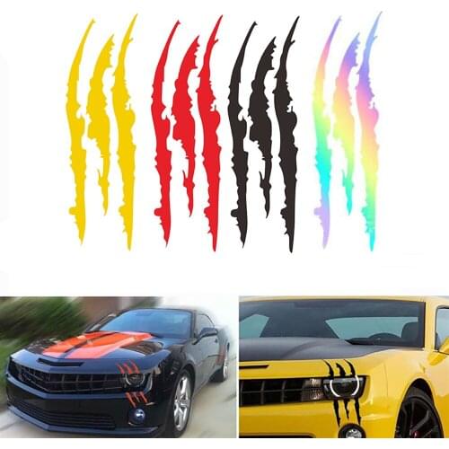 100Pcs/Lot Car Auto Headlight Decoration 40cm*12cm Funny Car Sticker Reflective Scratch Stripe Claw Mark Decal Wholesale