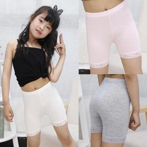 2Pcs / Lot Baby Girls 100% Cotton Lace Underwears Children Bow Boxer Briefs Kids Cute Panties 2-10 Years