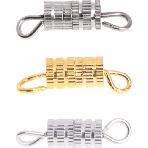 20 Pcs Jewelry Screw Clasp For Necklace Bracelet Findings DIY Gold Silver Buckle