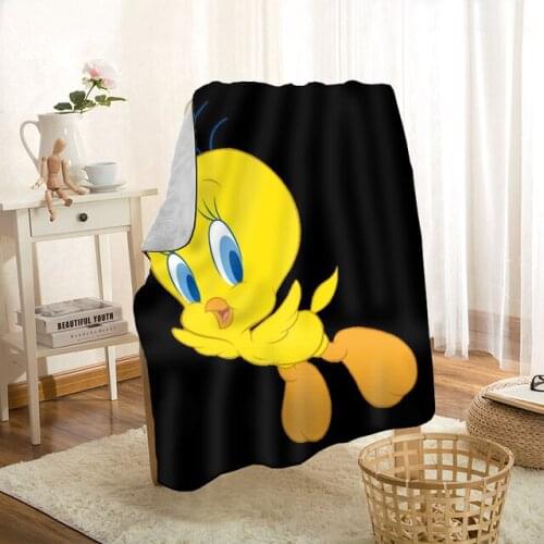 3D Anime Tweety Bird Throw Blanket Personalized Blankets On For The Sofa/Bed/Car Portable Blanket For Kid Home Textiles