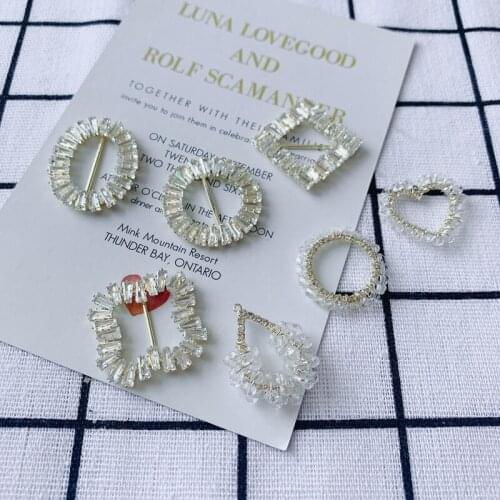 DIY jewelry accessories wholesale copper hanging plated geometric shape water drop inlaid pendant earrings material accessories