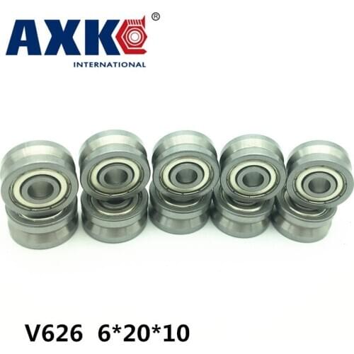 Free Shipping 10pcs V626zz V62010 V Groove Ball Bearing 6x20x10mm Pulley Bearing Triangular Groove Bearing For Spring Machine