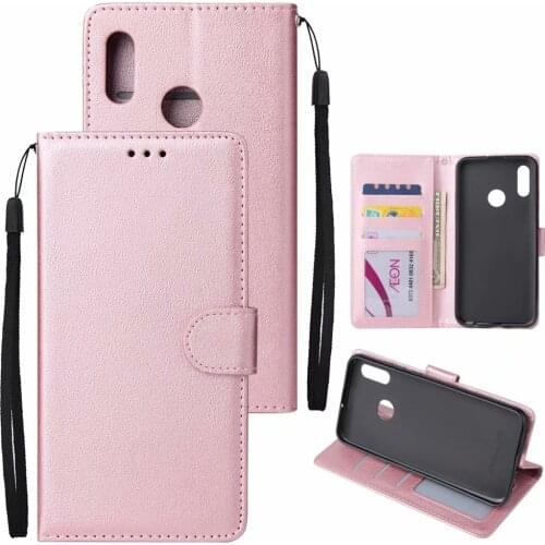 10pcs/lot Solid color Wallet PU Leather +TPU Case For huawei Honor 10Lite P Smart 2019 Y7 2019 Honor 8C With Photo Frame Card