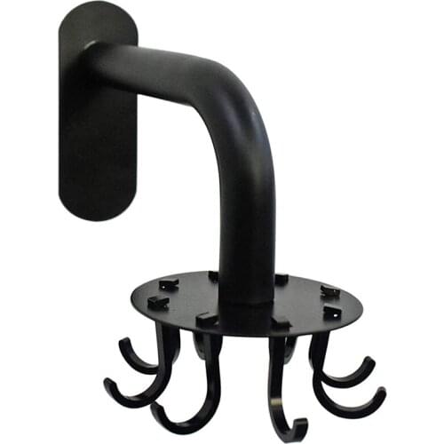 Stainless Steel Black Rotating Hook Kitchenware Wall Mount Storage