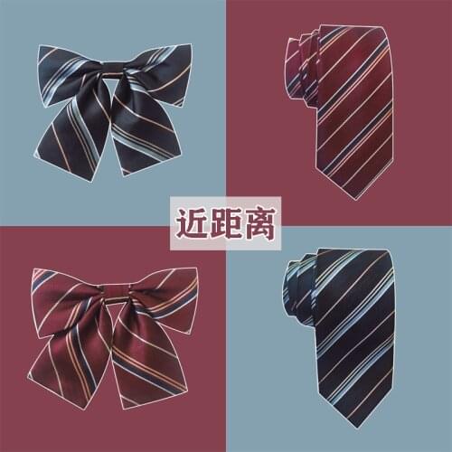 [Close Love] Japanese Same Style Striped Bow Tie Customized JK Uniform Sailor Suit Red and Blue Stripes Tie School Uniform