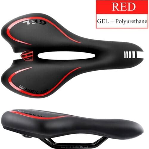 Wheel Up Breathable Soft Bicycle Saddle PVC Leather Comfortable Road Mountain Bike Seat Thick Pad Hollow Bike Saddle