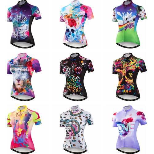 Cycling jersey Women Bike jerseys Short sleeve MTB Top Maillot Pro Team Summer racing Road Mountain sports shirt Breathable red