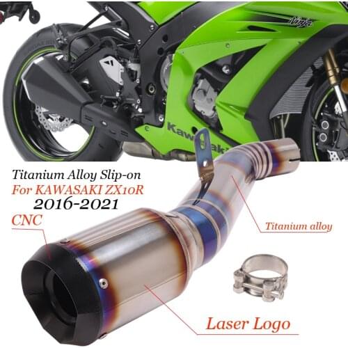 Motorcycle Exhaust Muffler Mofidy Middle Link Pipe Escape Moto Titanium Alloy Muffler Slip-on For KAWASAKI ZX10R 2016-2021