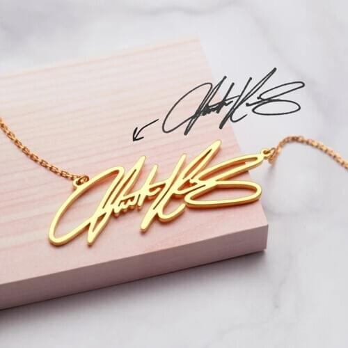Customized Handwriting Name Necklace Personalized Signature Pendants Necklaces For Women Men Custom Stainless Steel Jewelry Gift