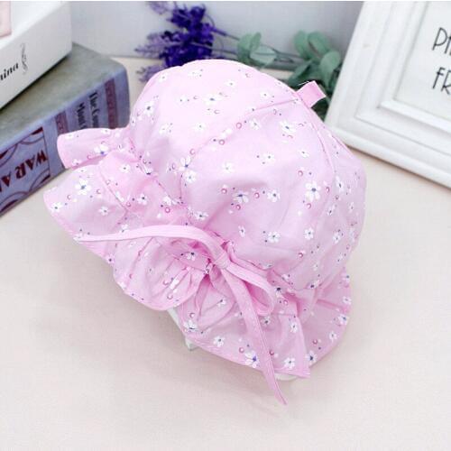 2020 Cute Baby Floral Dot Caps Cap Summer Flowers Hats for Infant Sun Hat with Ear Sunscreen Hat Toddler
