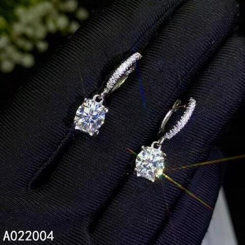 KJJEAXCMY Fine Jewelry 925 Sterling Silver Inlaid Mosang Diamond Ladies Earring Eardrop Popular Support Detection