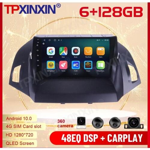 2 Din Carplay Android Radio Receiver Multimedia For Ford Kuga Escape 2012 2013 2014 2015 2016 2017 2018 2019 Recorder Head Unit