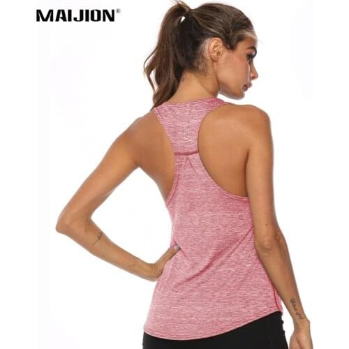 MAIJION Women Racerback Yoga Tank Tops Sleeveless Fitness Yoga Shirts Quick Dry Athletic Running Sports Vest Workout T Shirt