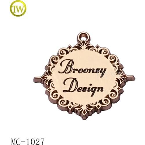 MC1027 custom Abaya metal garment label, leather metal clothing label tag