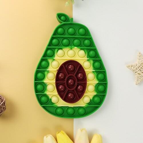 Mini Toy Avocado Shape Sensory Fidget Toy Stress Reducer for Adults Bubble Push Game Gift Game Toys for Children
