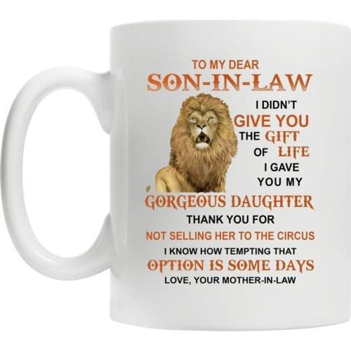To My Dear Son In Law Mugs Daughter In Law Mug Ceramic Coffee Mug Christmas Gift