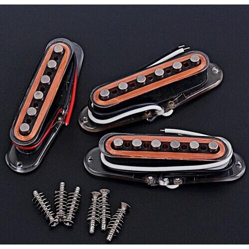 Set of 3 Alnico V Single Coil Pickup Set SSS for ST Style Guitar Black Color Accessories