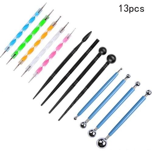 13-piece Set Clay Clay Tools Set Creasing Pen Stainless Steel Ball Pen Ball Stick Pottery Carving Pottery Combination Set Tool