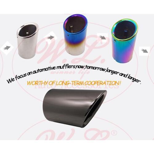 4 Colors 2PCS Car Exhaust Head Tip/Muffler Ending Tubing Modified Tail Pipe For Audi Q3 Inlet 80 Mm Customized Logo