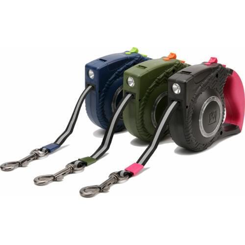 Newon Led Glowing Pet Dog Leash Rope Lead Retractable Nylon Pet Products Dog Harness Leash Pet Supplies for Small Medium Dog