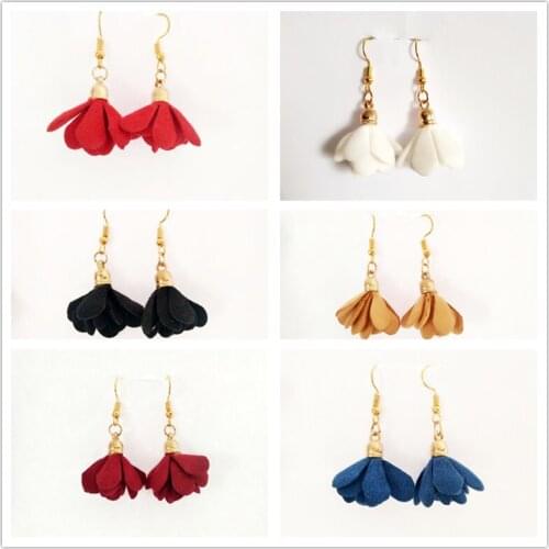 New fashion women jewelry wholesale girl birthday earrings flower/pink beautiful 13 colors earrings Christmas gift free shipp