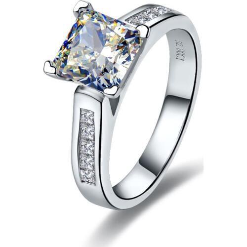 2CT Princess Cut Fine Diamond Wedding Ring Genuine Solid 14Karat Gold Ring Great Anniversary Day Gift For Her