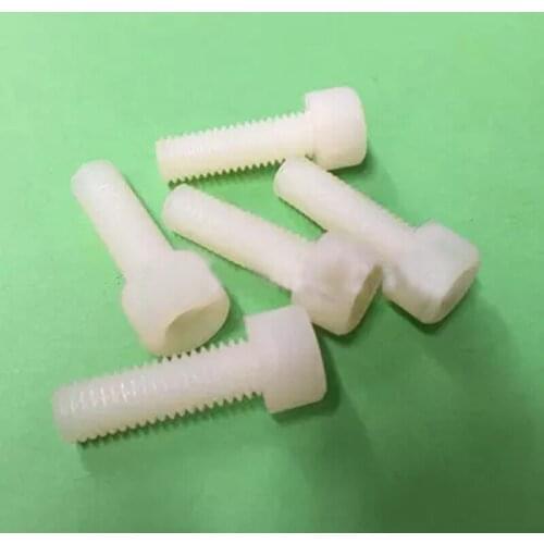 PA66 2Pcs M10 Nylon Allen inner hexagon plastic Screws Column Cup head hex Knurled Bolt Screw Length 20mm-50mm