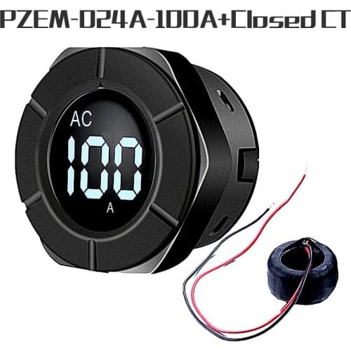 Peacefair PZEM-024A-100A AC Round LCD Digital Ammeter 30-500V Electric Amp Panel Meter Current Meter With Coil CT