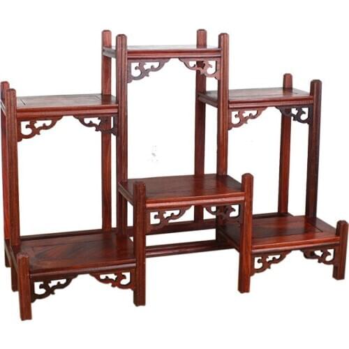 Handmade Chinese Rosewood Rosewood Tea Stand Purple Clay Teapot Tea Cup Tea Carve Teaware Display Rack Storage Rack Antique Rack