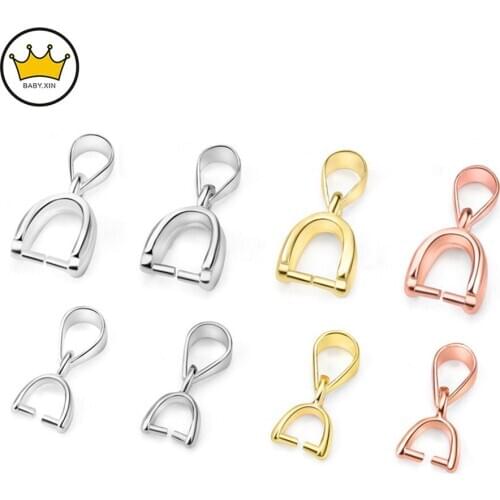 2pcs 925 Silver Melon Seeds Buckle Pendants Clasps Hook Clips Bails Connectors Charm Bail Beads Supplies For DIY Jewelry Making
