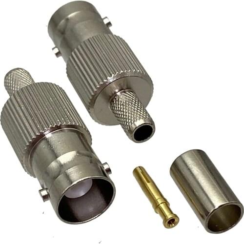 Connector BNC female jack crimp RG58 RG142 LMR195 RG400 cable straight RF Coaxial