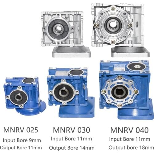 5:1-100:1 Worm Reducer NMRV025 030 040 Gearbox 9 11mm Input Shaft Worm Gearbox Speed Reducer for NEMA Electric Motor