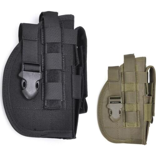 Molle Adjustable Tactical Holster Belt Holster Pistol Gun Holster Pouch with Light Pocket Right Handed for Glock 17 19 22 23 31