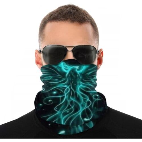 Blue Phoenix Bird Of Fire Magic Scarf Half Face Mask Unisex Tube Seamless Bandanas Multi-functional Headband Outdoor Climbing