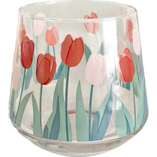 Tulip Vodka Glasses 400ML Coffee Cup Heat-Proof Drinking Wine Glass Fruit juice Milk Whisky Cups Indoor Home Office