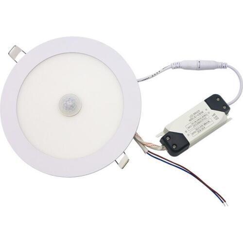 Hot Sale Led Panel LED light 6W 9W 12W 15W 18W PIR Motion Sensor Led Ceiling Lamps AC 110-240V Including Power Supply