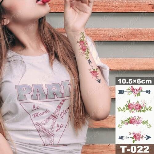 Waterproof Temporary Tattoo Sticker Flower Henna Color Tattoo Realistic Body Art Tattoo Woman Man Kid Fake Tattoo