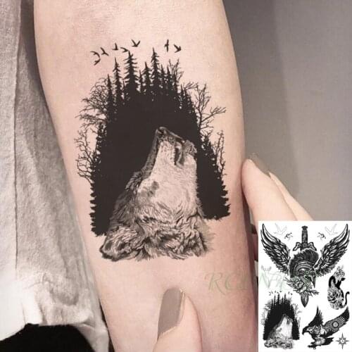 Waterproof Temporary Tattoo Sticker Big Eagle Halloween Body Stickers New School Flash Tatoos Fake Tatto Art for Men Women