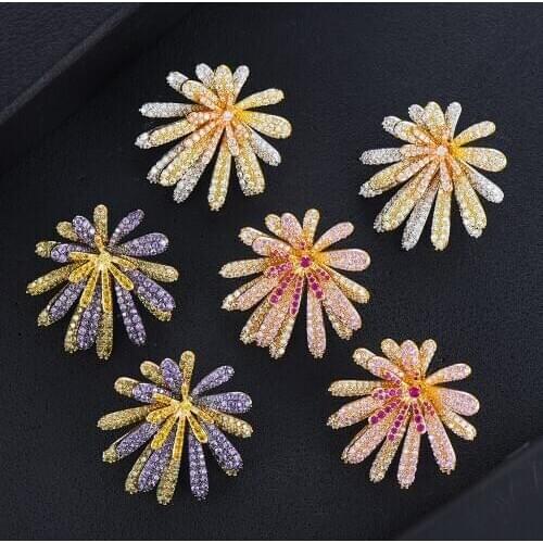 GODKI High Quality New Luxury Shiny Firework Pendant Earrings For Women Mirco Paved Cubic Zircon Womens Earrings in Jewelry
